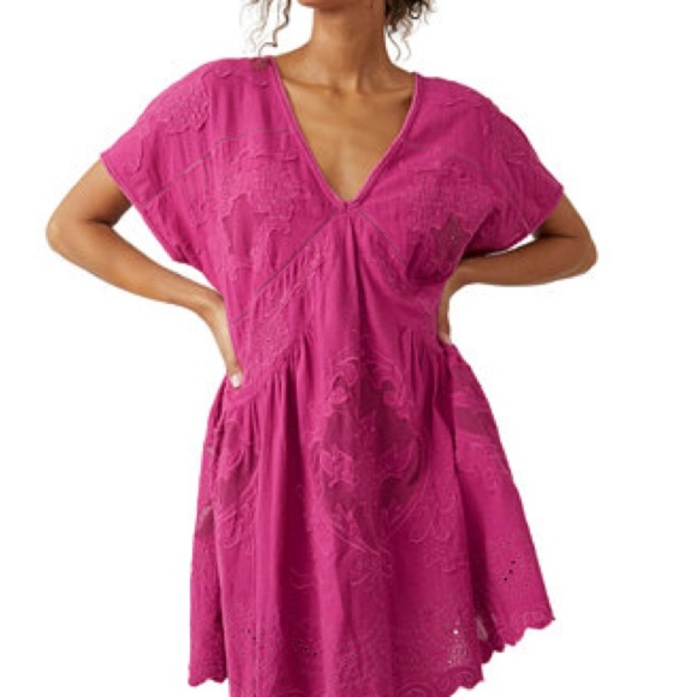 Free People Serenity Embroidered Mini Dress